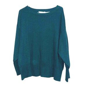 Terra & Sky Teal Ribbed Knit Sweater 2X Polyester & Acrylic